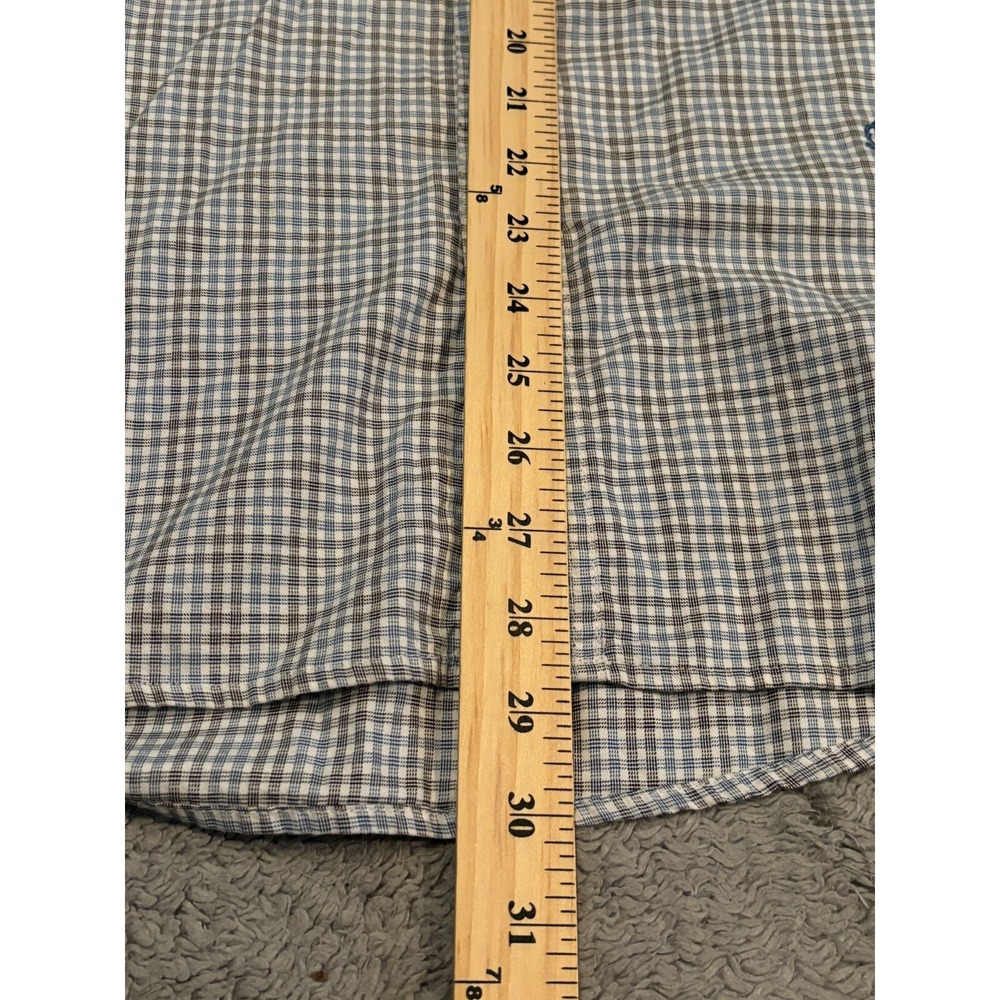 Guess Shirt Mens Large Blue Gray Long Sleeve Button Up Gingham Check Casual - Picture 4 of 5